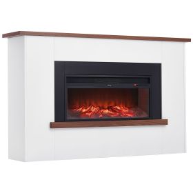 65.5 inch Freestanding Fireplaces, 1500W 5120BTU Fake Electric Fireplace Stove Heater with Mantel, Overheating Protection, Adjustable Flames,Timer
