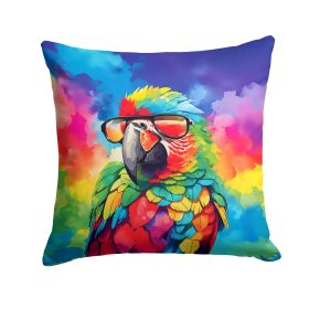 NEW Hippie Animal Parrot Throw Pillow Machine Washable, Indoor Outdoor Decorative Pillow for Couch, Bed or Patio, 14Hx14W