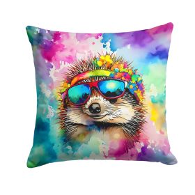 NEW Hippie Animal Hedgehog Throw Pillow Machine Washable, Indoor Outdoor Decorative Pillow for Couch, Bed or Patio, 14Hx14W