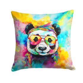 NEW Hippie Animal Panda Throw Pillow Machine Washable, Indoor Outdoor Decorative Pillow for Couch, Bed or Patio, 14Hx14W