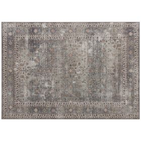 Machine Washable Area Rug 8x10, Non-Slip Traditional Floor Cover Foldable Carpet For Living Room, Dark Mixed-Brown (Option: Brown)