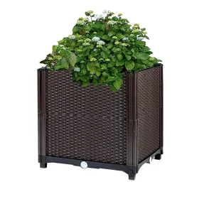 Raised Garden Bed With Self-watering System Rectangle Garden Planter For Garden Patio Balcony Elevated Planter Box For Flowers Vegetables Herbs (Option: 303035cm)