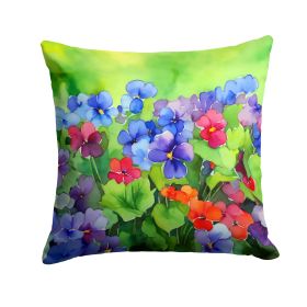 Illinois Violet in Watercolor Throw Pillow Machine Washable, Indoor Outdoor Decorative Pillow for Couch, Bed or Patio, 14Hx14W (Default: Default)
