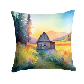 Montana Bitterroot in Watercolor Throw Pillow Machine Washable, Indoor Outdoor Decorative Pillow for Couch, Bed or Patio, 14Hx14W (Default: Default)
