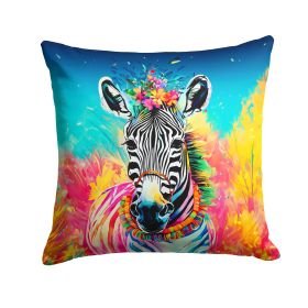 NEW Hippie Animal Zebra Throw Pillow Machine Washable, Indoor Outdoor Decorative Pillow for Couch, Bed or Patio, 14Hx14W (Default: Default)