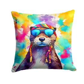 NEW Hippie Animal Otter Throw Pillow Machine Washable, Indoor Outdoor Decorative Pillow for Couch, Bed or Patio, 14Hx14W (Default: Default)