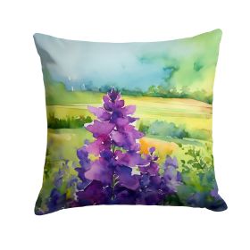 New Jersey Violet in Watercolor Throw Pillow Machine Washable, Indoor Outdoor Decorative Pillow for Couch, Bed or Patio, 14Hx14W (Default: Default)