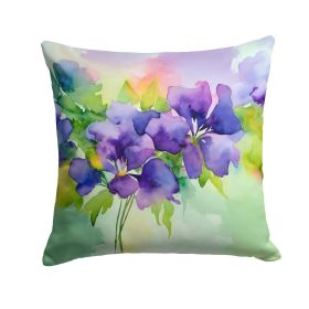 New Jersey Violet in Watercolor Throw Pillow Machine Washable, Indoor Outdoor Decorative Pillow for Couch, Bed or Patio, 18Hx18W (Default: Default)