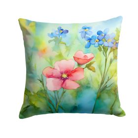 Alaska Forget-me-nots in Watercolor Throw Pillow Machine Washable, Indoor Outdoor Decorative Pillow for Couch, Bed or Patio, 18Hx18W (Default: Default)