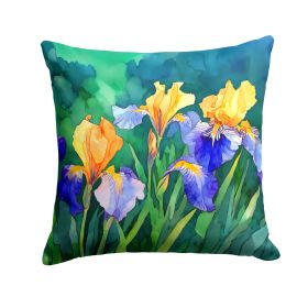 Tennessee Iris in Watercolor Throw Pillow Machine Washable, Indoor Outdoor Decorative Pillow for Couch, Bed or Patio, 18Hx18W (Default: Default)